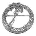 Victorian style, Sapphire, sterling silver brooches / pins, front view