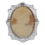 Victorian style, sterling silver brooches / pins, front view