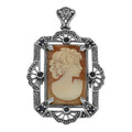 Sapphire, sterling silver brooches / pins, front view