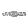 Art Deco style, Sapphire, Diamond, sterling silver brooches / pins, front view