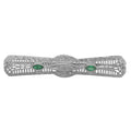 Art Deco style, Emerald, Diamond, sterling silver brooches / pins, front view