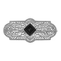 Art Deco style, Diamond, Black Onyx, sterling silver brooches / pins, front view