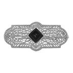 Art Deco style, Diamond, Black Onyx, sterling silver brooches / pins, front view