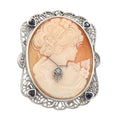 Filigree, sterling silver brooches / pins, front view
