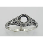 Detail view of Semi Mount 4.5mm Art Deco Style Filigree Ring highlighting design details