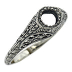 Art Deco style, sterling silver semi mount rings, front view