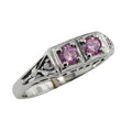 Diamond, CZ, sterling silver rings, front view