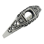 Filigree, Diamond, sterling silver semi mount rings, front view
