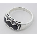 Back view of Lovely Art Deco Style Ring w/ Sapphires Diamonds Sterling Silver showing 925 sterling silver hallmark