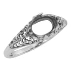 Antique style, sterling silver semi mount rings, front view