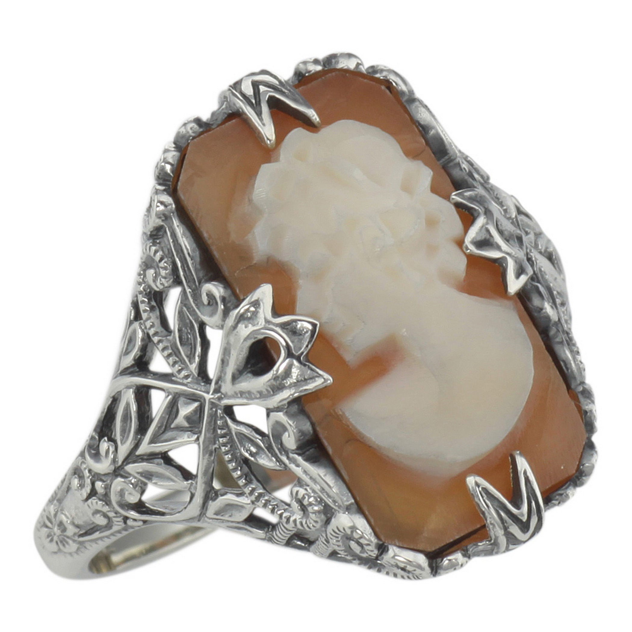 Filigree, sterling silver rings, front view