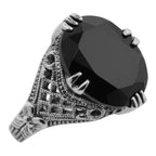 Filigree, sterling silver rings, front view