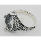 Detail view of Art Deco Semi Mount Filigree Ring will hold 11x14mm highlighting design details