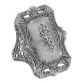 Victorian style, Diamond, Camphor Glass, sterling silver rings, front view