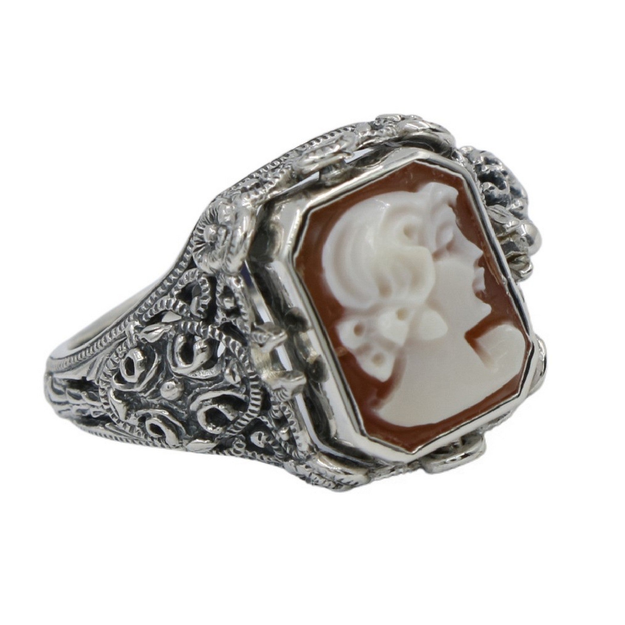 Filigree, Lapis, sterling silver rings, front view
