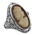 Antique style, Diamond, Onyx, sterling silver rings, front view