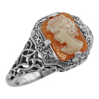 Filigree, sterling silver rings, front view