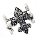 Victorian style, Marcasite, sterling silver rings, front view