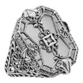 Victorian style, Diamond, Crystal, sterling silver rings, front view