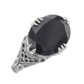 Filigree, Black Onyx, Onyx, sterling silver rings, front view