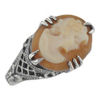 Antique style, sterling silver rings, front view