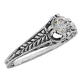 Victorian style, CZ, sterling silver rings, front view