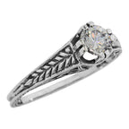 Victorian style, CZ, sterling silver rings, front view