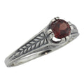 Victorian style, Garnet, sterling silver rings, front view