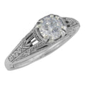 Antique style, CZ, sterling silver rings, front view