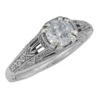 Antique style, CZ, sterling silver rings, front view