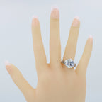Detail view of Classic Victorian Style Cubic Zirconia Filigree Ring highlighting Cubic Zirconia