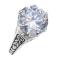 Victorian style, Cubic Zirconia, sterling silver rings, front view