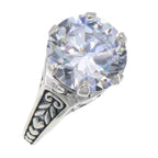 Victorian style, Cubic Zirconia, sterling silver rings, front view