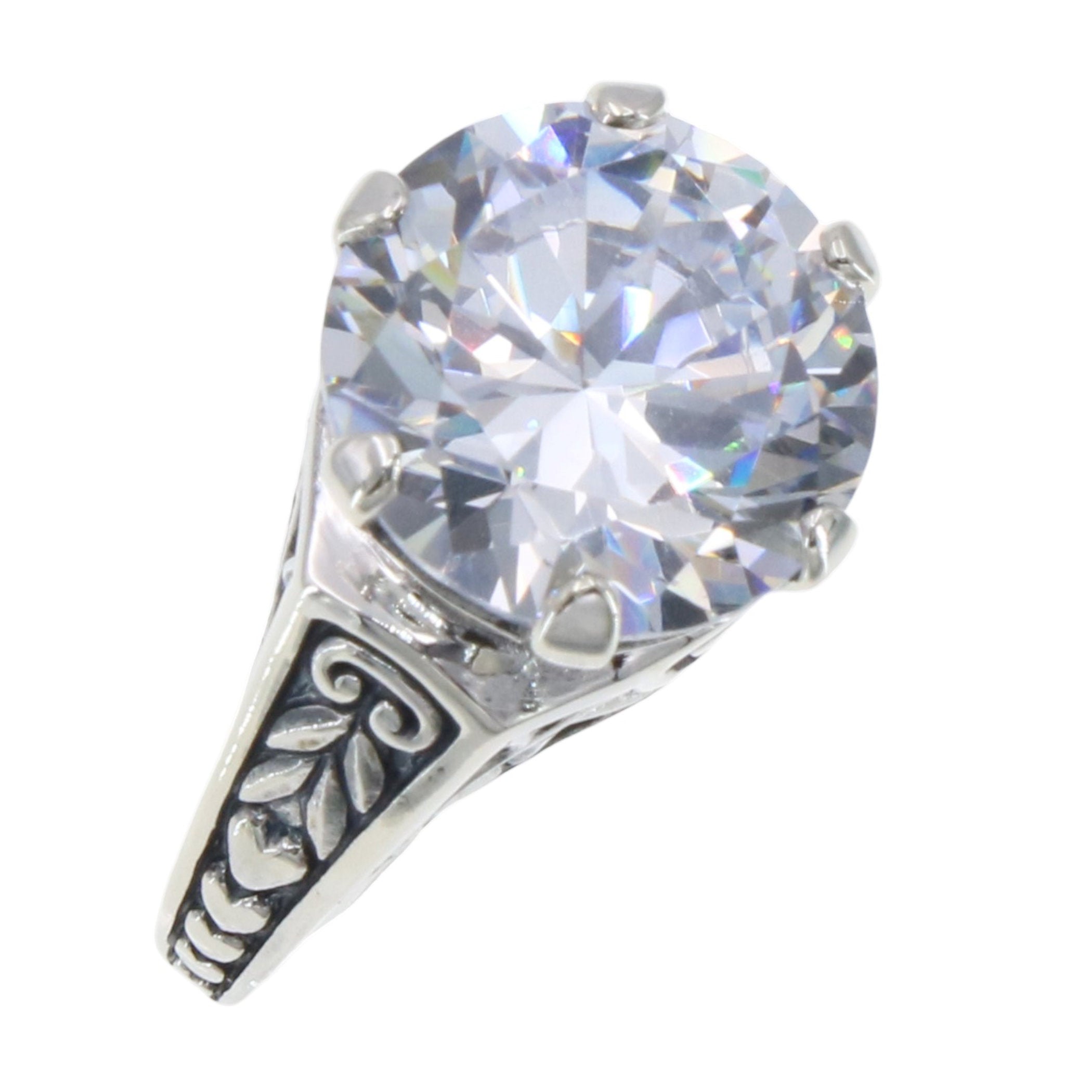 Victorian style, Cubic Zirconia, sterling silver rings, front view