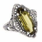 Art Deco style, sterling silver rings, front view