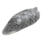 Art Deco style, White Topaz, sterling silver rings, front view