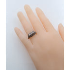 Detail view of Art Deco Style Sterling Silver Filigree Ring w/ 3 Princess Cut White Topaz highlighting White Topaz