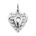 Sterling silver charms, front view