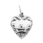 Sterling silver charms, front view