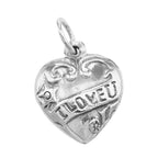 Sterling silver charms, front view
