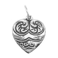 Sterling silver charms, front view