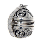 Victorian style, sterling silver lockets, front view