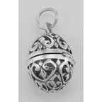 Detail view of Egg Filigree Aromatherapy Locket Pendant highlighting design details