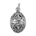 Filigree, sterling silver lockets, front view
