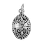Filigree, sterling silver lockets, front view