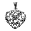 Victorian style, Marcasite, sterling silver pendants, front view