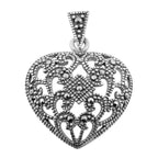 Victorian style, Marcasite, sterling silver pendants, front view
