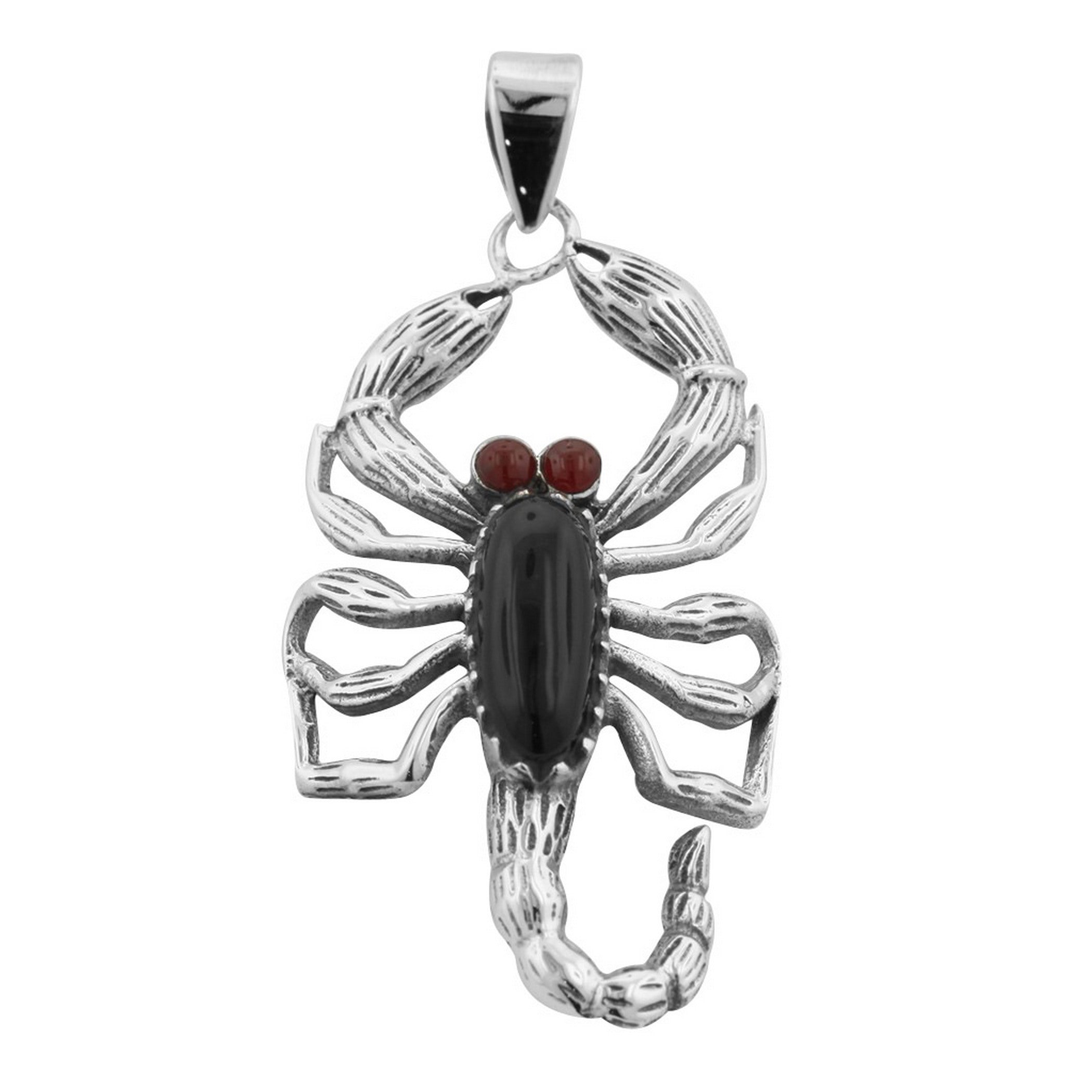 Carnelian, Onyx, sterling silver pendants, front view