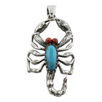 Carnelian, Turquoise, sterling silver pendants, front view