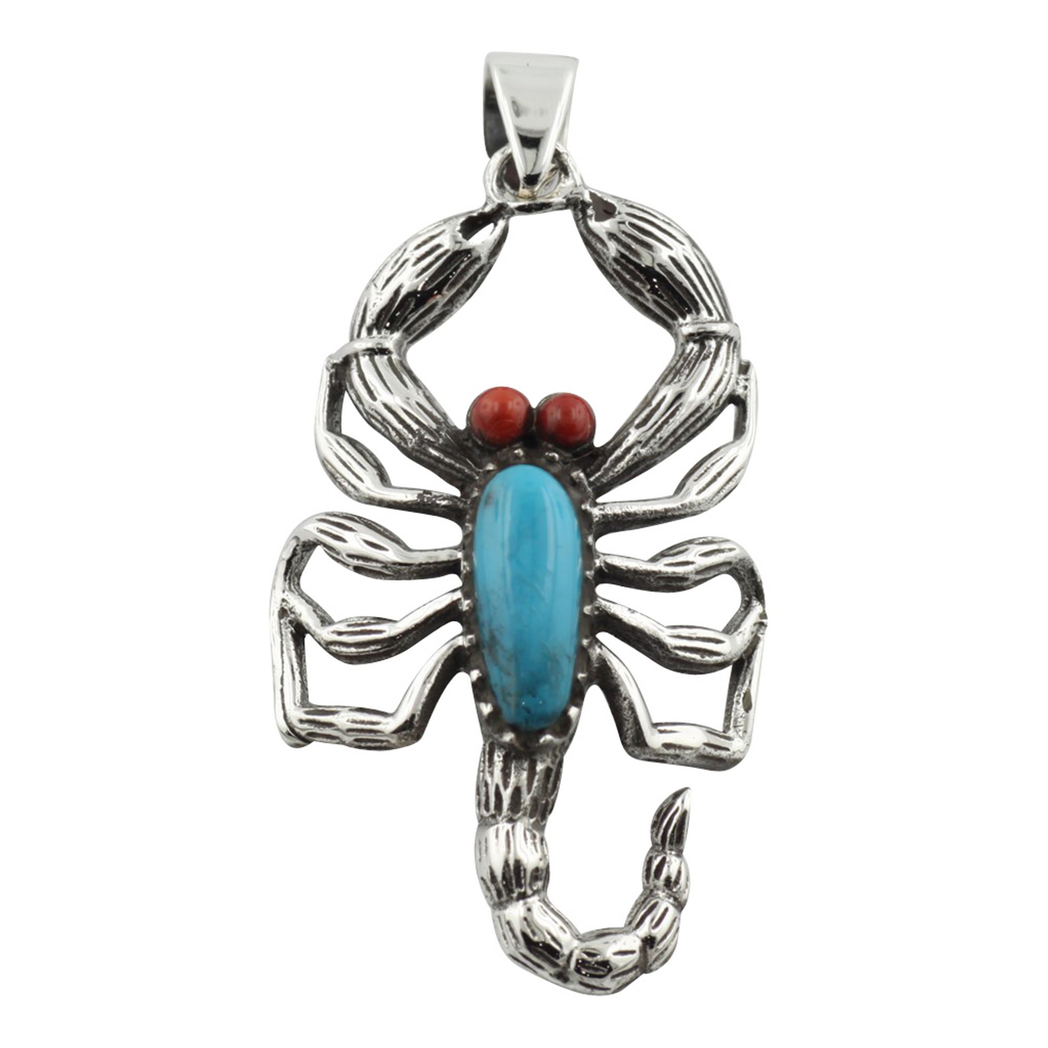 Carnelian, Turquoise, sterling silver pendants, front view